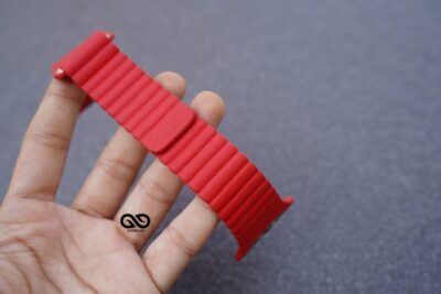 Blood Red Magnetic Leather Loop for Apple Watch 42MM 41MM 40MM Series 4 5 6 7 8 9 10 11 SE SE 2 Gen
