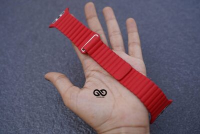 Blood Red Magnetic Leather Loop for Apple Watch 42MM 41MM 40MM Series 4 5 6 7 8 9 10 11 SE SE 2 Gen