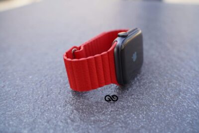 Blood Red Magnetic Leather Loop for Apple Watch 42MM 41MM 40MM Series 4 5 6 7 8 9 10 11 SE SE 2 Gen