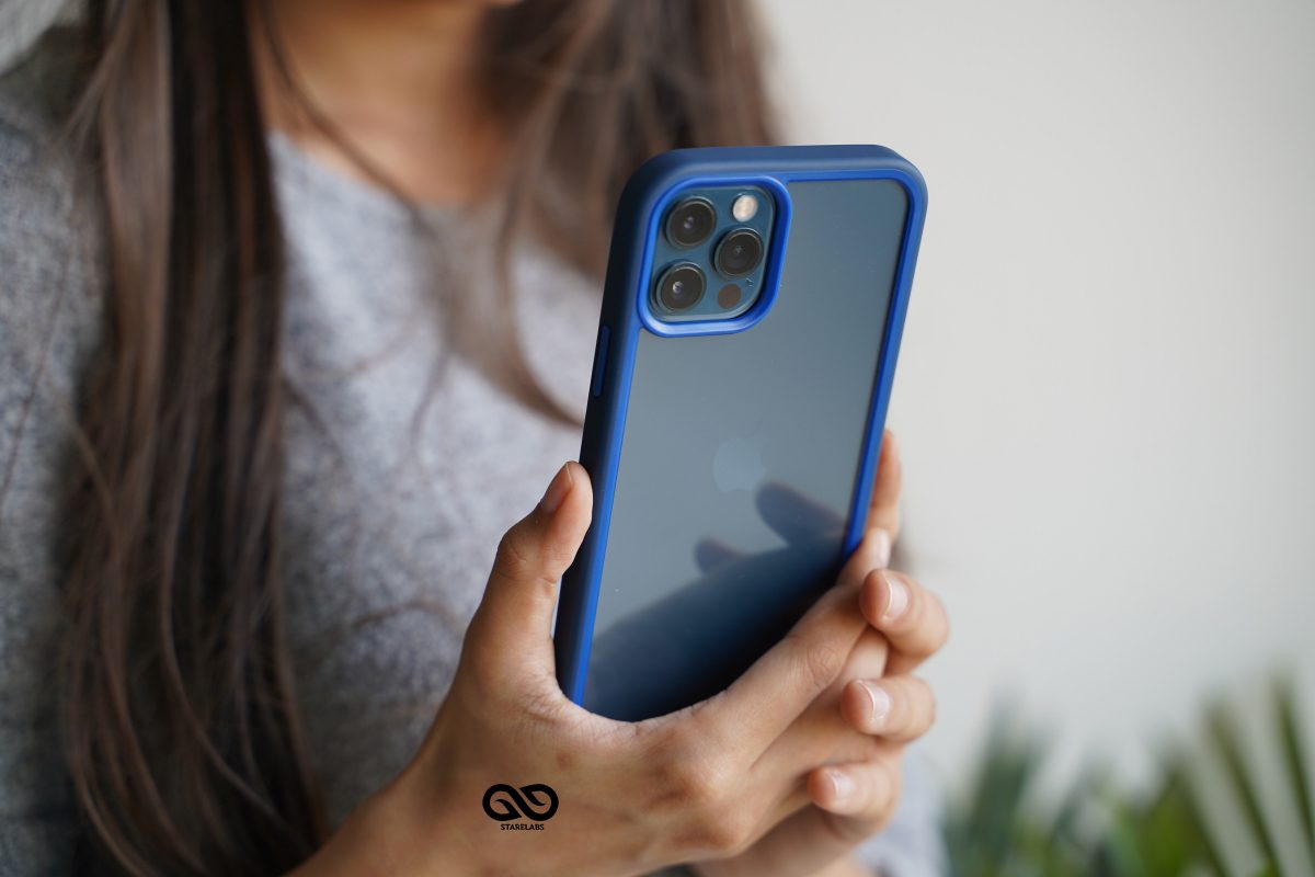 Drop Protection Blue Minimal Case for iPhone 12 Pro Max
