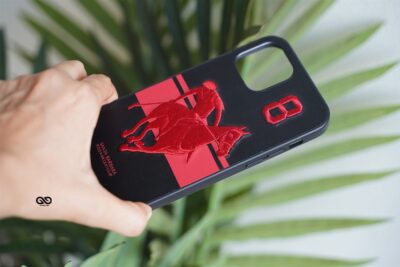 Red Black Luxury Woven Leather Case for iphone 12