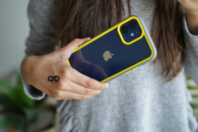 Drop Protection Yellow Grey Minimal Case for iPhone 12 Mini