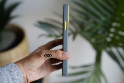 Drop Protection Yellow Grey Minimal Case for iPhone 12 Mini