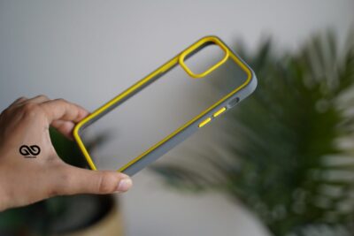 Drop Protection Yellow Grey Minimal Case for iPhone 12 Mini