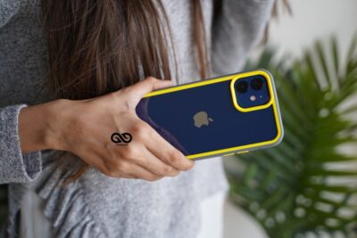 Drop Protection Yellow Grey Minimal Case for iPhone 12 Mini