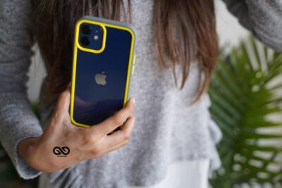 Drop Protection Yellow Grey Minimal Case for iPhone 12 Mini