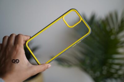 Drop Protection Yellow Grey Minimal Case for iPhone 12 Mini