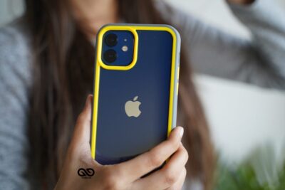 Drop Protection Yellow Grey Minimal Case for iPhone 12 Mini