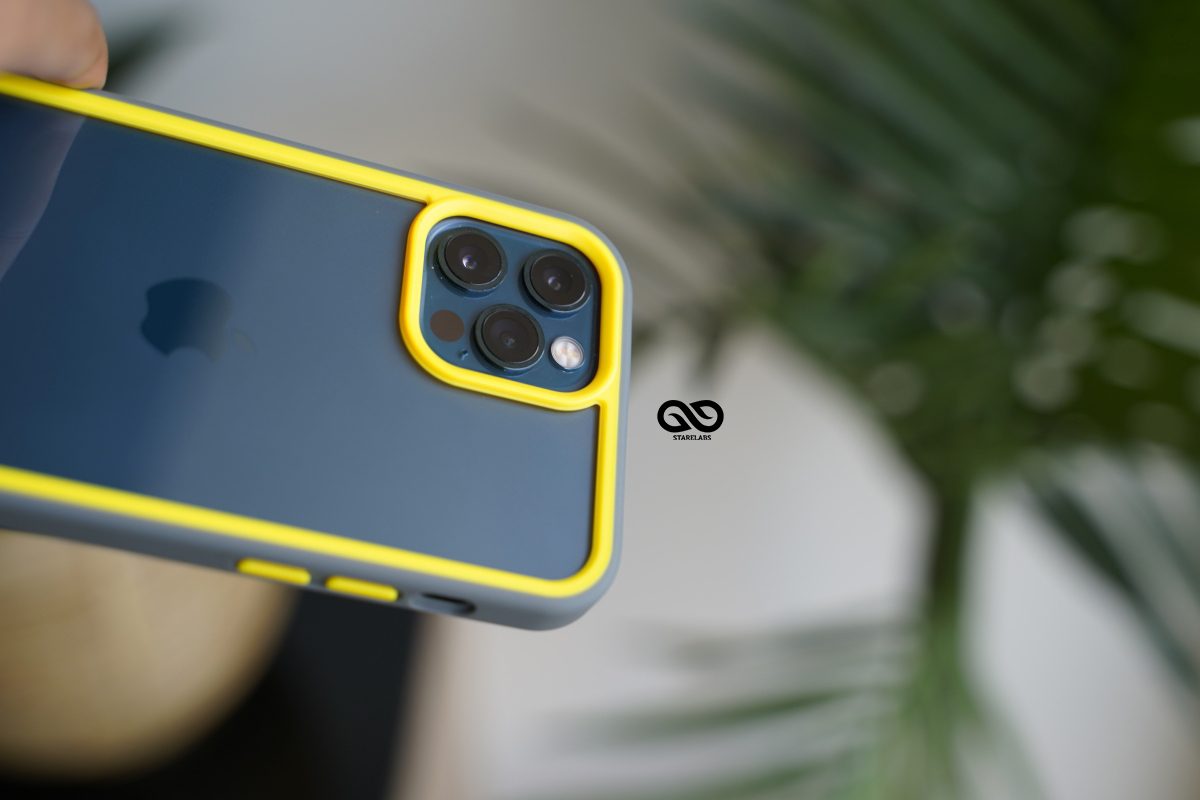 Drop Protection Yellow Grey Minimal Case for iPhone 12 Mini