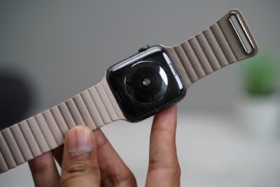 Soft Beige Magnetic Leather Loop for Apple Watch 44MM 45MM 46MM Series 4 5 6 7 8 9 10 SE SE 2 Gen