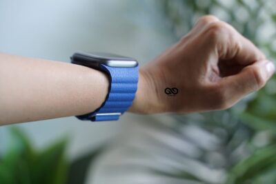 Ocean Blue Magnetic Leather Loop for Apple Watch 42MM 41MM 40MM Series 4 5 6 7 8 9 10 11 SE SE 2 Gen