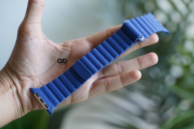 Ocean Blue Magnetic Leather Loop for Apple Watch 42MM 41MM 40MM Series 4 5 6 7 8 9 10 11 SE SE 2 Gen