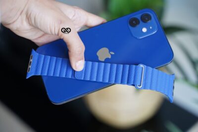 Ocean Blue Magnetic Leather Loop for Apple Watch 42MM 41MM 40MM Series 4 5 6 7 8 9 10 11 SE SE 2 Gen