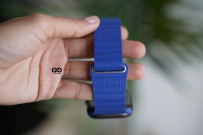 Ocean Blue Magnetic Leather Loop for Apple Watch 42MM 41MM 40MM Series 4 5 6 7 8 9 10 11 SE SE 2 Gen