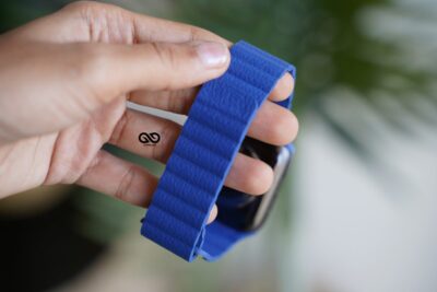 Ocean Blue Magnetic Leather Loop for Apple Watch 42MM 41MM 40MM Series 4 5 6 7 8 9 10 11 SE SE 2 Gen