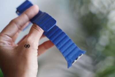 Ocean Blue Magnetic Leather Loop for Apple Watch 42MM 41MM 40MM Series 4 5 6 7 8 9 10 11 SE SE 2 Gen