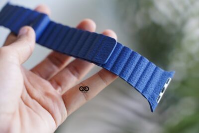 Ocean Blue Magnetic Leather Loop for Apple Watch 42MM 41MM 40MM Series 4 5 6 7 8 9 10 11 SE SE 2 Gen