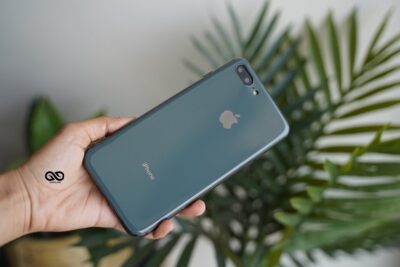 Bluish Grey Soft Glass Finish Case for iPhone 7 Plus/8 Plus