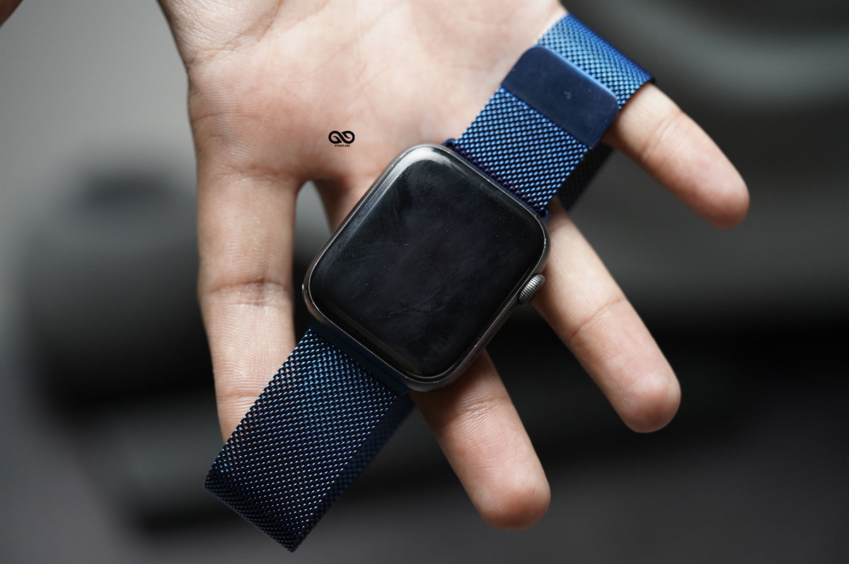 Milanese magnetic metal loop strap Blue for Apple Watch 44MM 45MM Series 4 5 6 7 8 9 SE SE 2 Gen 1 Milanese magnetic metal loop strap Blue for Apple Watch 44MM 45MM Series 4 5 6 7 8 9 SE SE 2 Gen