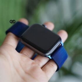 Milanese magnetic metal loop strap Blue for Apple Watch 44MM 45MM Series 4 5 6 7 8 9 SE SE 2 Gen