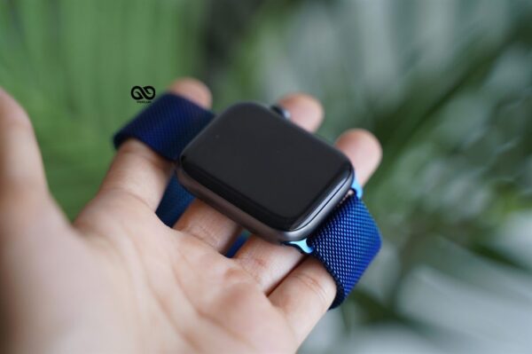 Milanese magnetic metal loop strap Blue for Apple Watch 44MM 45MM Series 4 5 6 7 8 9 SE SE 2 Gen