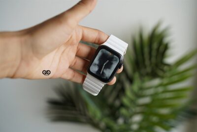 White Magnetic Leather Loop for Apple Watch 44MM 45MM 46MM Series 4 5 6 7 8 9 10 SE SE 2 Gen