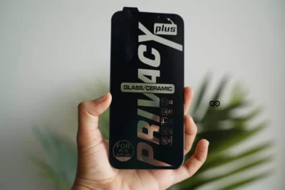 Privacy Tempered Glass with front camera shutter