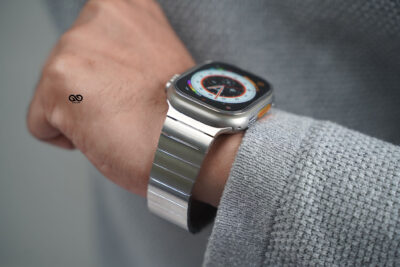 Silver Titanium Matte Finish Detachable Link Strap With Magnetic Closure Apple Watch 44MM 45MM 46MM Series 4 5 6 7 8 9 10 11 (SE 2 3 Gen)