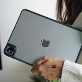 iPad Pro 2021 M1/2020/2018 Dark Olive Transparent Case with Black Buttons 11 inch and 12.9 inch