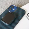 Black & Blue Real Aramid Carbon Fiber Bumper for Apple Watch 44MM Series 4 5 6 7 8 9SE SE 2 Gen