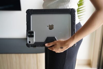 iPad Air11(M4/M3/M2 Chip), Air4/Air5(10.9 inch) Black Bumper leather Case with transparent back and camera shutter