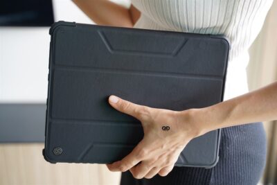 iPad Air11(M4/M3/M2 Chip), Air4/Air5(10.9 inch) Black Bumper leather Case with transparent back and camera shutter