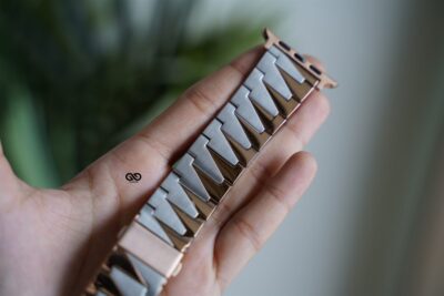 Rose Gold Silver Glossy Matte Link Strap for Apple Watch 42MM 41MM 40MM Series 4 5 6 7 8 9 10 SE SE 2 Gen