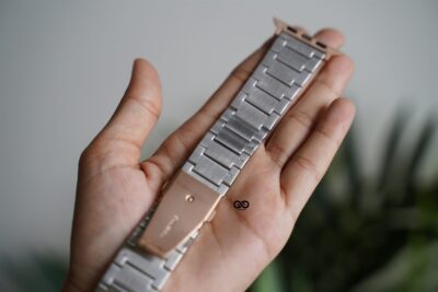 Rose Gold Silver Glossy Matte Link Strap for Apple Watch 42MM 41MM 40MM Series 4 5 6 7 8 9 10 SE SE 2 Gen