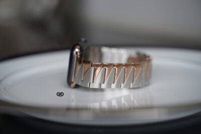 Rose Gold Silver Glossy Matte Link Strap for Apple Watch 42MM 41MM 40MM Series 4 5 6 7 8 9 10 SE SE 2 Gen