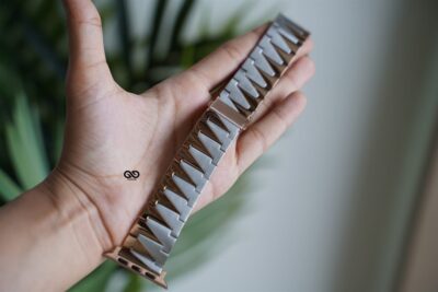 Rose Gold Silver Glossy Matte Link Strap for Apple Watch 42MM 41MM 40MM Series 4 5 6 7 8 9 10 SE SE 2 Gen