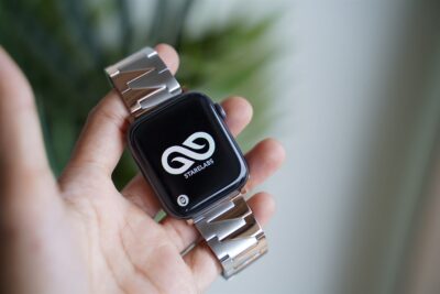 Rose Gold Silver Glossy Matte Link Strap for Apple Watch 42MM 41MM 40MM Series 4 5 6 7 8 9 10 SE SE 2 Gen