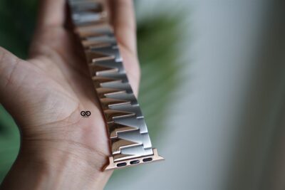 Rose Gold Silver Glossy Matte Link Strap for Apple Watch 42MM 41MM 40MM Series 4 5 6 7 8 9 10 SE SE 2 Gen