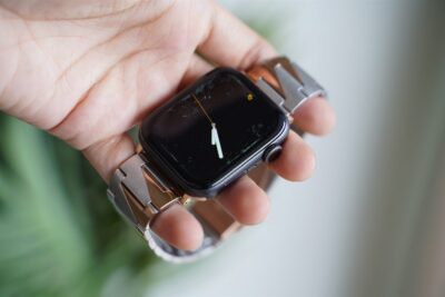 Rose Gold Silver Glossy Matte Link Strap for Apple Watch 42MM 41MM 40MM Series 4 5 6 7 8 9 10 SE SE 2 Gen