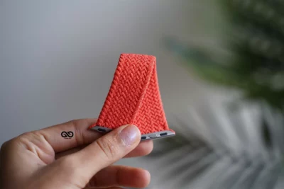 Electric Orange Braided Solo Loop For Apple Watch 42MM 41MM 40MM Series 4 5 6 7 8 9 10 SE SE 2 Gen