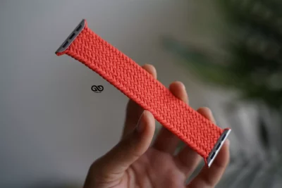 Electric Orange Braided Solo Loop For Apple Watch 42MM 41MM 40MM Series 4 5 6 7 8 9 10 SE SE 2 Gen