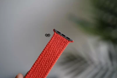 Electric Orange Braided Solo Loop For Apple Watch 42MM 41MM 40MM Series 4 5 6 7 8 9 10 SE SE 2 Gen