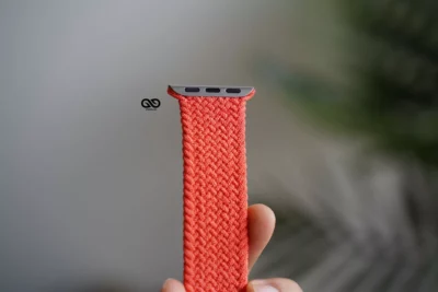 Electric Orange Braided Solo Loop For Apple Watch 42MM 41MM 40MM Series 4 5 6 7 8 9 10 SE SE 2 Gen