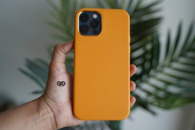 Vegan Leather Case for 12 Pro Max (Metal Buttons)