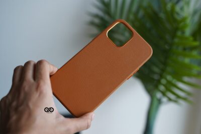 Vegan Leather Case for 12 Pro Max (Metal Buttons)