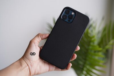 Vegan Leather Case for 12 Pro Max (Metal Buttons)