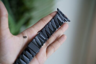 Black Glossy Matte Link Strap For Apple Watch 44MM 45MM 46MM Series 4 5 6 7 8 9 10 11 (SE 2 3 Gen)