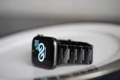 Black Glossy Matte Link Strap For Apple Watch 44MM 45MM 46MM Series 4 5 6 7 8 9 10 11 (SE 2 3 Gen)