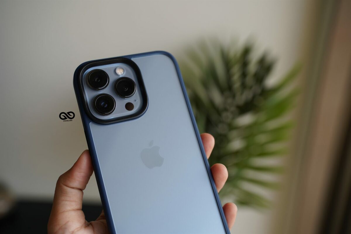 Blue Drop Proof Transparent Sleek Case For iPhone 13 Pro Max