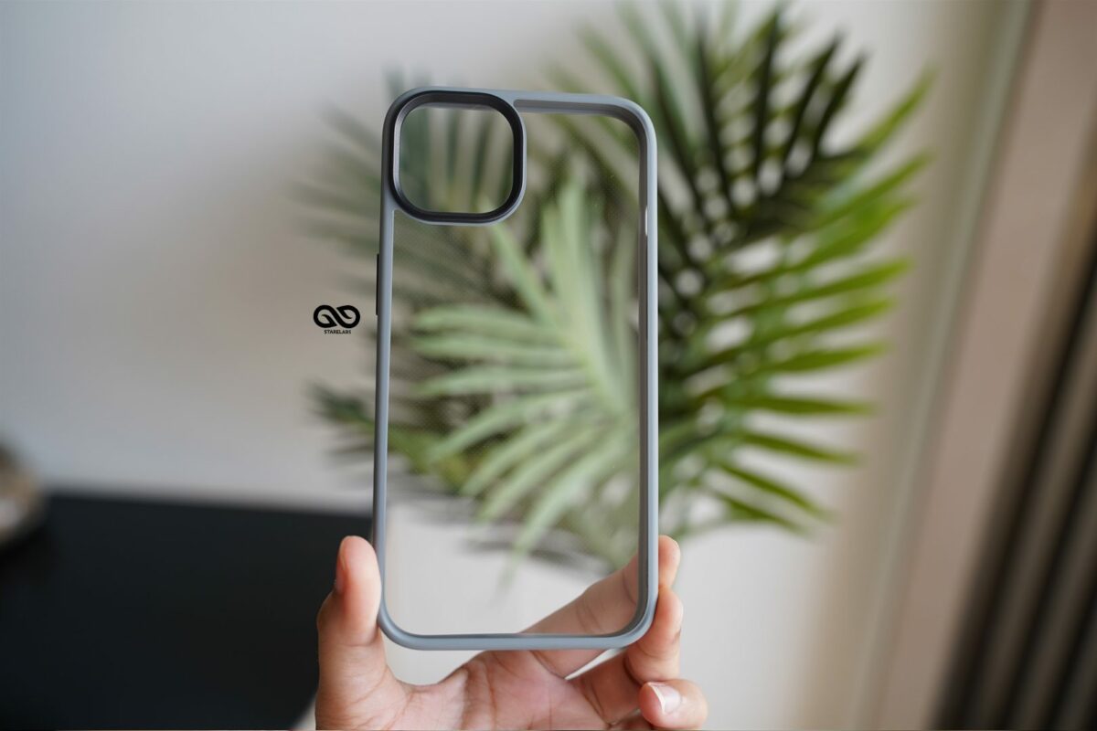 Grey Drop Proof Transparent Sleek Case For iPhone 13